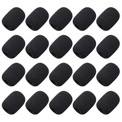 Allbor 20 Pcs Foam Microphone Windscreen Mini Sponge Microphone Covers Mini Headset Microphone Windscreens Windscreen Foam Mic Cover for Small Lapel and Headset Microphones, Black