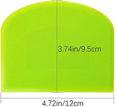 LUTER 2pcs 12x9.5cm/4.72x3.74 inches Dough Scraper Plastic Pastry Cutter Bowl Scrapers Dough Bread Cutters for Cake Decorating Baking (Green, White)