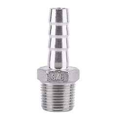 1 x SS304 Stainless Steel Barbed Hose Connector with Thread Adaptor DFE Tail Pipe 1/8~3/4