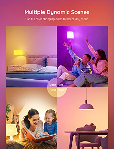 Govee RGBWW Smart Bulbs, Colour Changing Light Bulbs with Music Sync, 54 Dynamic Scenes 16 Million DIY Colours WiFi & Bluetooth B22 LED Bulbs Work with Alexa, Google Assistant Home App, 1 Pack