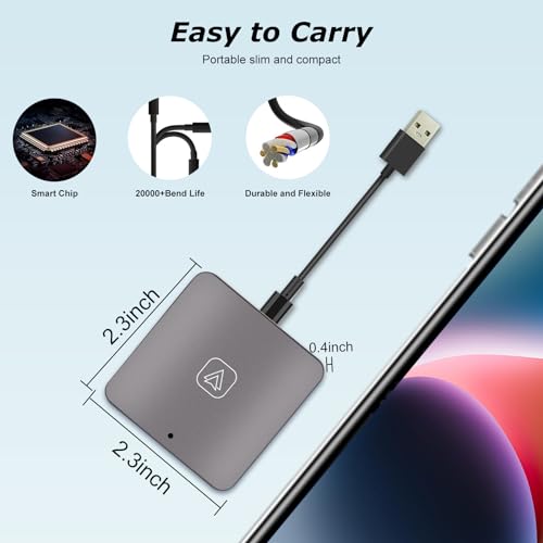 NHOPEEW Android Auto Wireless Adapter - Android Auto Wireless for Factory Wired Android Auto Cars - Plug & Play and Easy Use, Convert Wired to Wireless