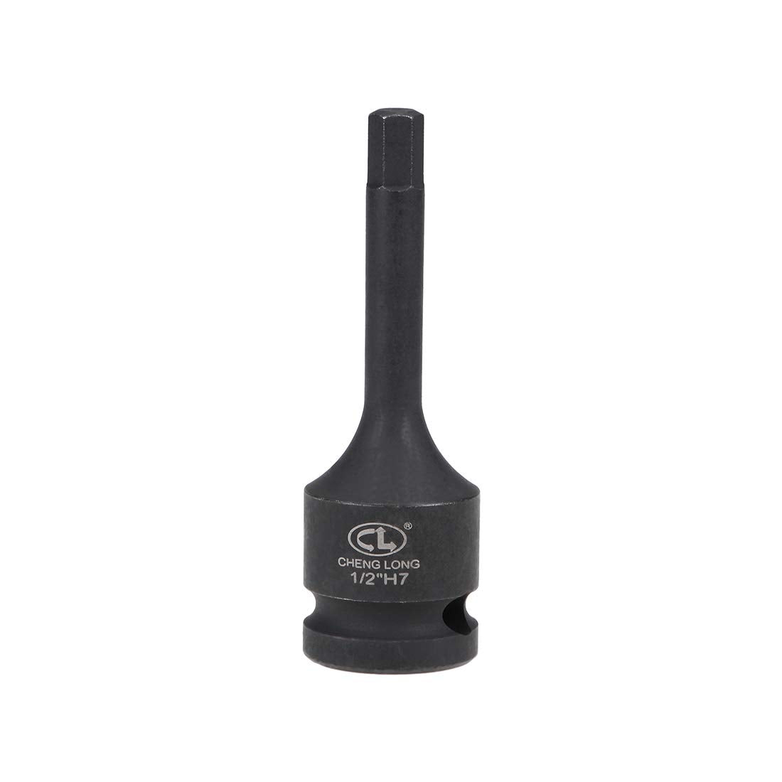 sourcing map 1/2 inches Drive x H7 (7mm) Impact Hex Bit Socket, Metric 3 inches Length, Cr-Mo Steel