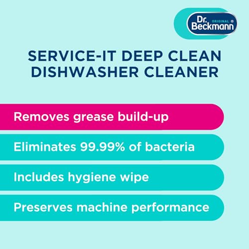 Dr. Beckmann Service-it Deep Clean Dishwasher Cleaner   Hygienically cleans and removes bad odours   Incl. wet wipe   75 g