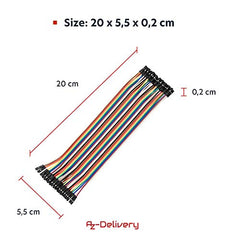 AZDelivery Jumper Wire Cable Set of 120 pcs M2M / F2M / F2F compatible with Arduino and Raspberry Pi including E-Book!