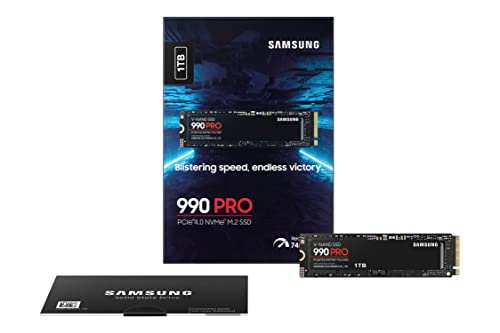 Samsung 990 PRO 1TB PCIe 4.0 (up to 7450 MB/s) NVMe M.2 (2280) Internal Solid State Drive (SSD) (MZ-V9P1T0BW)