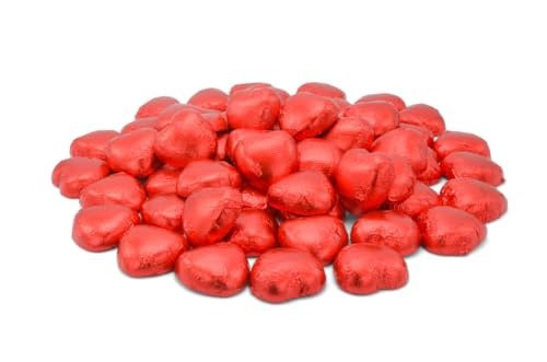 Luxury Milk Chocolate Hearts - For Wedding Favours, Anniversary, and Mothers Day - 30 Red Hearts