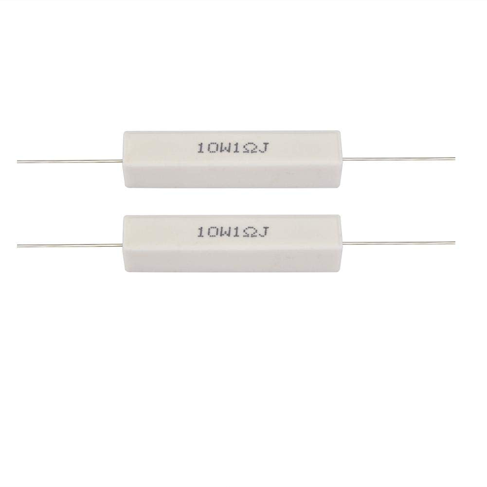 Topiky Cement Resistors, 10Pcs/Pack 10W 1 Ohm Speaker Divider Resistor Kit Speaker Divider Cement Resistor (1 ohm)