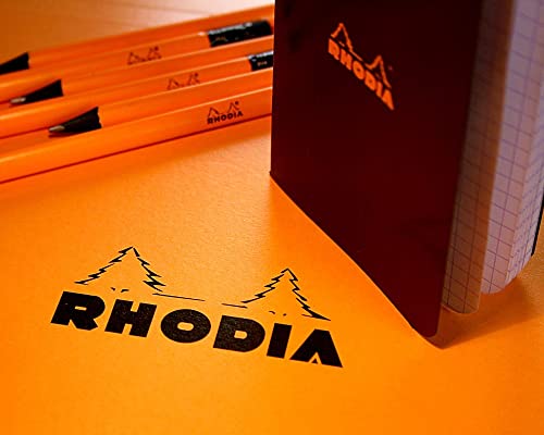 RHODIA 122009C - Stapled Notepad N°12 Black - 8.5x12 cm - Small Squares - 80 Detachable Sheets - White Clairefontaine Paper 80 g/m - Soft and Resistant Coated Card Cover - Basics