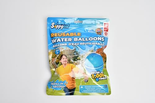 SOPPYCID Reusable Magnetic Water Balloons, 4PC Refillable Water Bomb Splash Balls Self Sealing Quick Fill, Latex-Free Silicone Water Toys for Kids Adults Water Games Outside Summer Fun Party