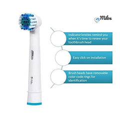 Milos Replacement Electric Toothbrush Head Set - 8-Pack of Replacement Toothbrush Heads Compatible w/Oral B and Braun - Teeth Cleaning Accessories