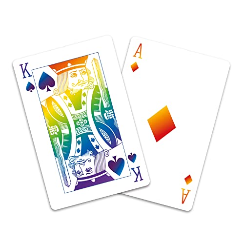 Waddingtons Number 1 Rainbow Playing Card Game, brighten your favourite games including Snap and Poker with this deck, perfect travel companion, gift and toy for boys, girls and adults Aged 6 plus