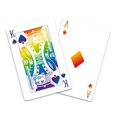 Waddingtons Number 1 Rainbow Playing Card Game, brighten your favourite games including Snap and Poker with this deck, perfect travel companion, gift and toy for boys, girls and adults Aged 6 plus