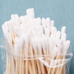 600 pk Bamboo Cotton Buds (6 x 100) by ZHIYE, 100% Biodegradable Cotton Swab with Wooden Handles for Cleaning Ear, Makeup,Keyboard,Wound etc