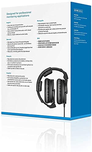 Sennheiser HD 280 PRO Closed-Back Around-Ear Collapsible Professional Studio Monitoring Headphones, for Recording & Mixing, 64 Ohms, Includes 6.3mm Stereo Jack Adaptor & 3m Coiled Cable