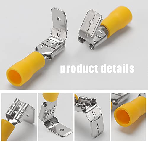 YIXISI 80 PCS Piggy Back Spade Electrical Connectors Crimp Terminal, Insulated Crimp Connectors Set