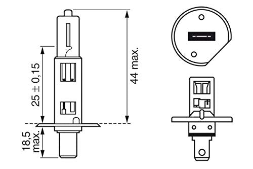 Bosch 448 (H1) Longlife Headlight Bulb - 12 V 55 W P14,5s - 1 Bulb