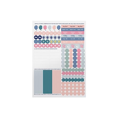 Busy B Couples Wall Calendar January to December 2024 – Terrazzo – Slim Year Planner for Two with Columns, Monthly Pockets & Stickers