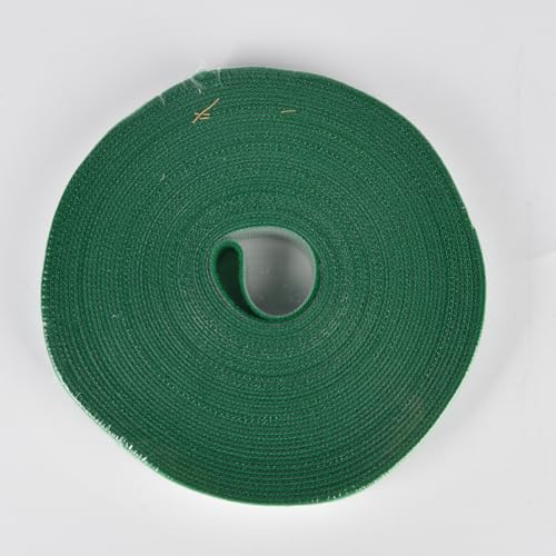 URAQT Green Garden Plants Tie, 10M Plant Ties Tape Self Adhesive Tape Hook Loop Garden Strips, 15mm Adjustable Tree Ties Plant Stake Cane Supports Wrap Tape for Gardening Sticky Strip Cable Organiser