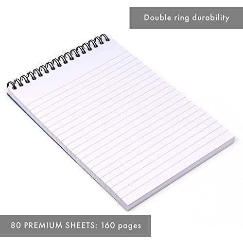 Pukka Pad, Reporter’s Pad 3 Pack for Home, School, and Office – 14 x 20.5cm – Wirebound, Head-Bound Notebook with 160 Pages of 80GSM Paper – Microperforated for Easy Removal – Blue