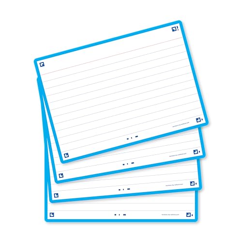 Flash Cards, Ruled with Turquoise Frame, A6, Pack of 80
