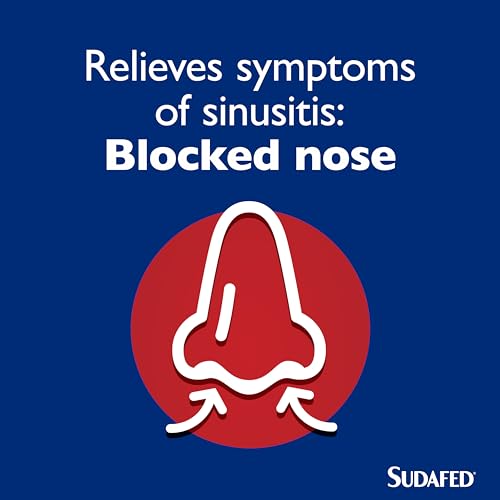 Sudafed Sinus Max Strength Capsules, Relieves Sinus Pressure and Pain, Relieves symptoms of Blocked Nose, Headache, Fever, Aches and Pain, pack of 16