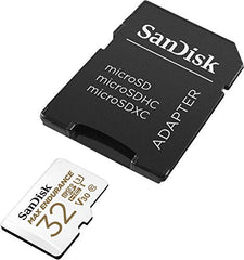 SanDisk 32GB MAX ENDURANCE microSDHC card for IP cams & dash cams and SD adapter up to 15,000 Hours Full HD / 4K videos up to 100 MB/s UHS-I Class 10 U3 V30