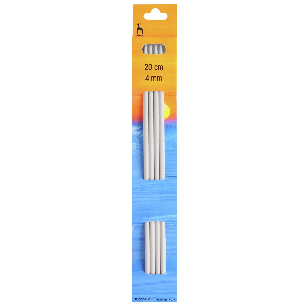 Pony P36609 Double Ended Knitting Pins, Aluminium, Multi-Colour, 4mm