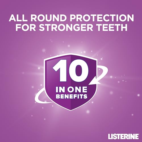 Listerine Total Care Milder Taste (Zero Alcohol) Antibacterial Mouthwash (500ml), Caring and Cleansing Mouthwash with 10-in-1 Benefits, Mouthwash to Freshen Breath with Milder Taste