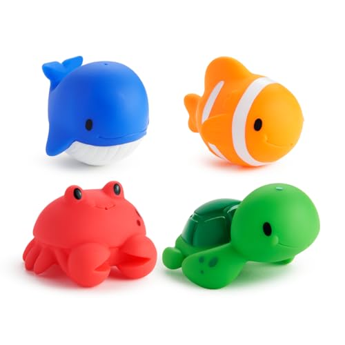 Munchkin Floating Ocean Animal Themed, Bath Squirt Toys for Baby, 4 Count ( Pack of 1)