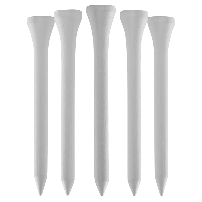 TH Golf 100 PCS Bamboo Golf Tees   Multiple Colours & Sizes   Eco Friendly & Sustainable Bamboo Golf Tees (38mm White)