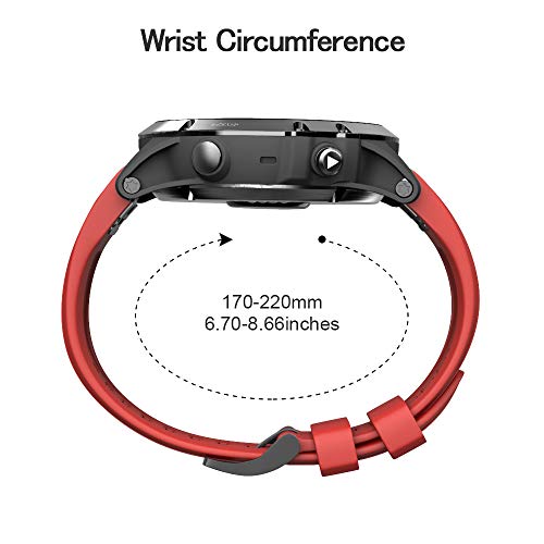 NotoCity for Fenix 5X Band 26mm Width Soft Silicone Watch Strap for Fenix 5X Plus/Fenix 6X/Fenix 6X Pro/Fenix 3/Fenix 3 HR/Descent MK1/D2 Delta PX (RED)