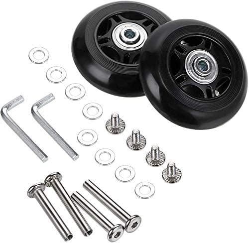 Lovetao Luggage Suitcase Wheels Replacement Kit 50x18mm/1.97 inchesx0.71 inches w/ABEC 608zz Inline Outdoor Skate Replacement Wheels, One Set of (2) Wheels (OD:50 W:18 ID:6 Axles:30&35