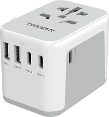 Universal Adapter, TESSAN Worldwide Travel Plug Adaptor with 2 USB A and 3 USB C Ports, International Travel Adapter for EU, UK, USA, AU, Power Socket Charger for Multi Countries