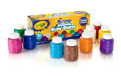 CRAYOLA Washable Paints - Assorted Colours (Pack of 10)   Perfect for Any Arts & Crafts Needs - Easily Washable   Ideal for Kids Aged 3and (Packaging may vary)