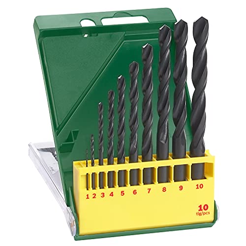 Bosch Home and Garden 2607019442 10 Piece Metal HSS-R Drill Bit Set, Black