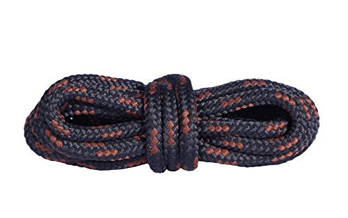 Mountval Laces, Performance Shoe Laces For Hiking And Outdoor Boots, Ultra Strong, Made In Europe, 1 Pair (180 Cm - 72 Inch - 7 To 9 Eyelet Pairs / 9176 - Black With Brown)