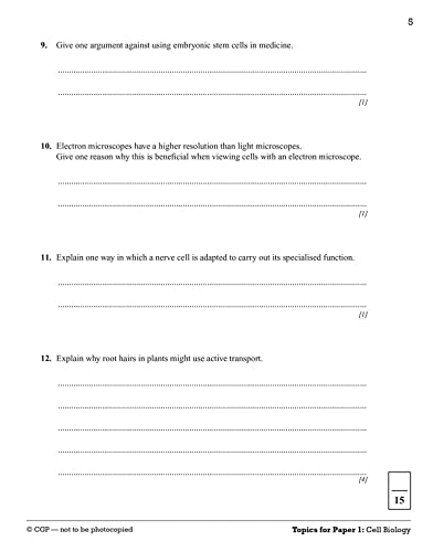 GCSE Biology: AQA 10-Minute Tests (includes answers): for the 2024 and 2025 exams (CGP AQA GCSE Biology)