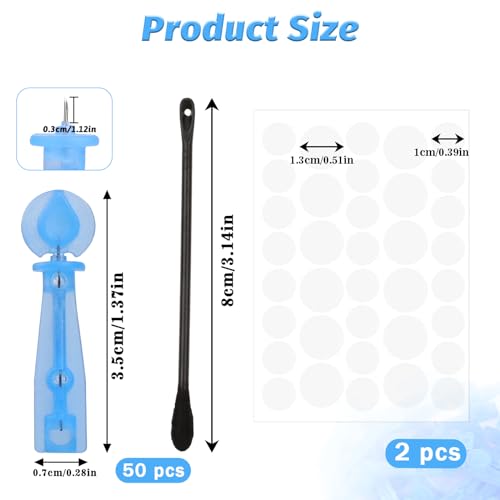 WLLHYF 60 Pcs Blackhead Blemish Remover ABS Blue Tool Comedone Removal Whitehead Blackhead Remover Set Professional Pimple Popper Needle Remover Tools for Beauty Salon Home