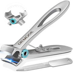 Nail Clippers - DRMODE Large Toe Nail Clippers for Thick Nails with 16mm Wide Jaw Opening, Sharp Curved Blade Fingernail Clippers Heavy Duty Nail Cutter Trimmer for Men Seniors with Nail File