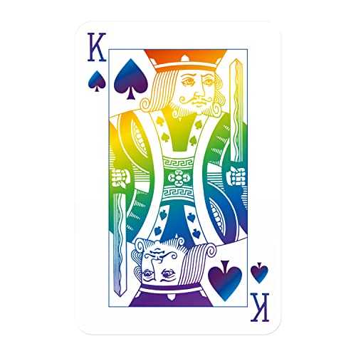 Waddingtons Number 1 Rainbow Playing Card Game, brighten your favourite games including Snap and Poker with this deck, perfect travel companion, gift and toy for boys, girls and adults Aged 6 plus