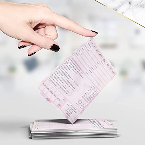 Nail Care Client Cards A6 Size - Salon and Therapist Customer Consultation Record - Treatment Services Essentials - Profile and Recording Forms - Beauty Stationery - 105x148mm - Pack of 100