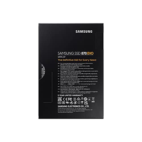 Samsung SSD 870 EVO, 2 TB, Form Factor 2.5 Inch, Intelligent Turbo Write, Magician 6 Software, Black