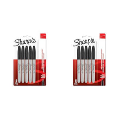 Sharpie Permanent Markers   Fine Point   Black   5 Count (Pack of 2)