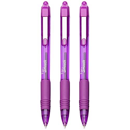 Zebra Z-Grip Smooth - Retractable Ballpoint Pen - 3 Pack - Purple