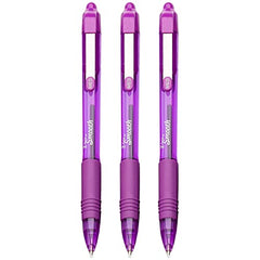 Zebra Z-Grip Smooth - Retractable Ballpoint Pen - 3 Pack - Purple