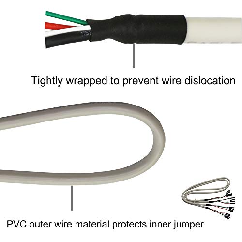 GINTOOYUN Breadboard Jumper Cables 2x4P 60CM Female to Female Dupont Cable With white PVC shell for Arduino Raspberry PI DIY Prototyping