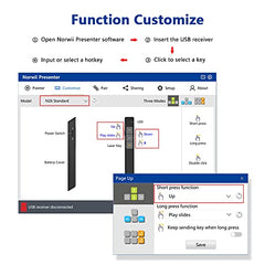 NORWII N26 Laser Pointer for Presentation Clicker 330FT/100M, 2.4GHz Wireless Presenter PPT Clicker for PowerPoint Remote Presentation Pointer Computer Clicker
