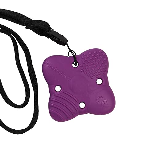 Sensory Direct Chewbuddy Super & Lanyard - Single Sensory Chew or Teething Aid   for Kids, Adults, Autism, ADHD, ASD, SPD, Oral Motor or Anxiety Needs   Purple