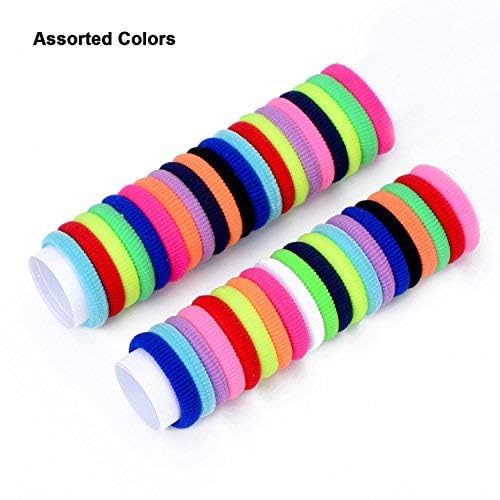 100 Pieces Elastic Hair Ties Mini Hair Bands Tiny Rubber Bands Colored Girls Ponytail Holders for Baby Kids