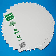 Craft UK 2379 A4 White Recycled Card 250 GSM - 50 Sheets